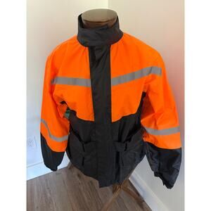 Fly Racing Rain Jacket Men’s Motorcycle High Visibility Orange Black Size Large